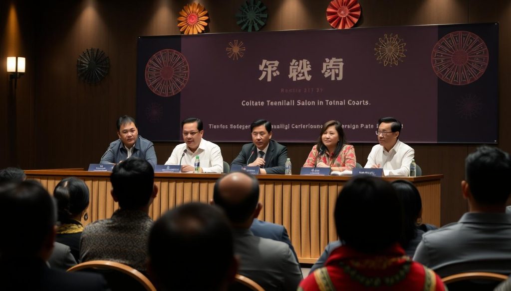 Diskusi panel tentang fenomena budaya kontroversial dengan pakar budaya dan tokoh masyarakat