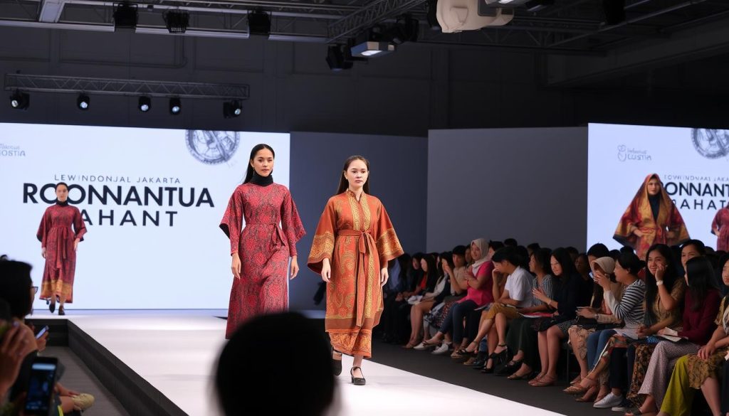 Indonesia Fashion Week 2025 yang menampilkan kampanye Ronakultura Jakarta dengan desainer dan model